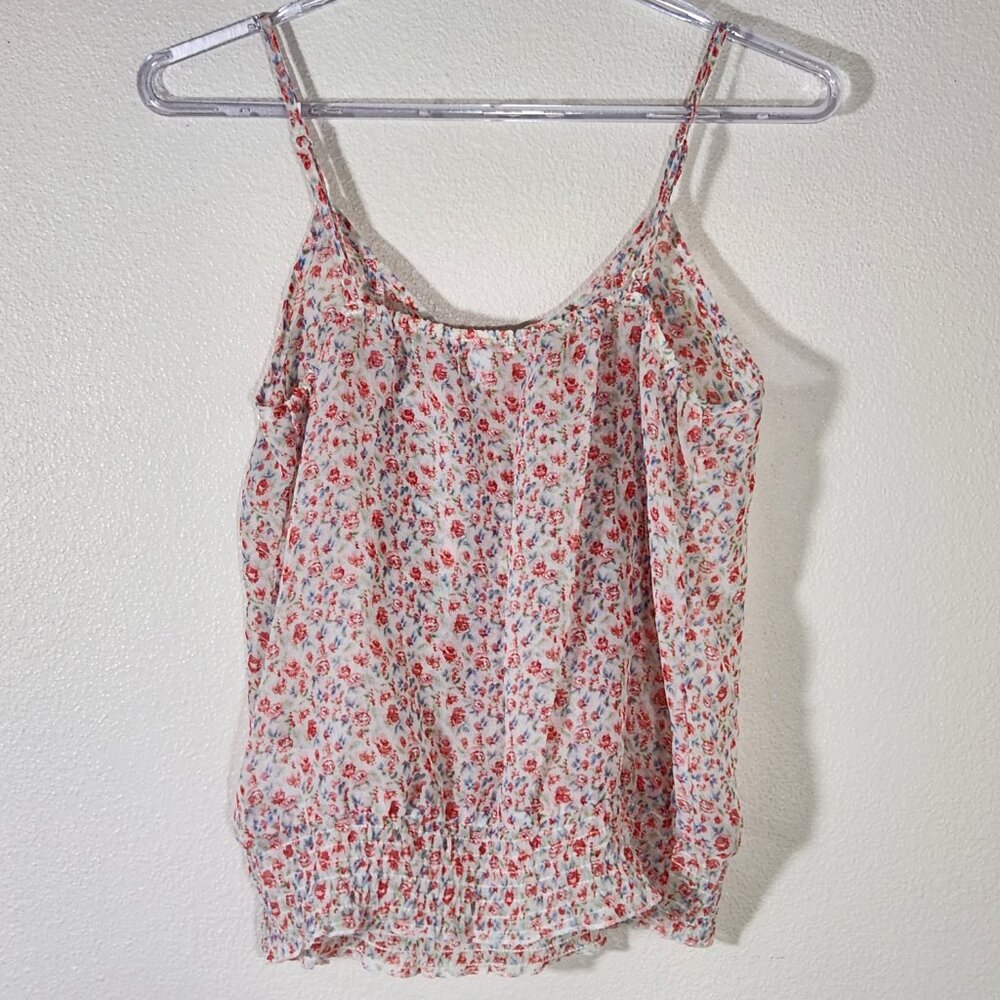 BONGO Prairie Style Sheer Floral Roses Ruffled Top Sz L - Picture 6 of 13